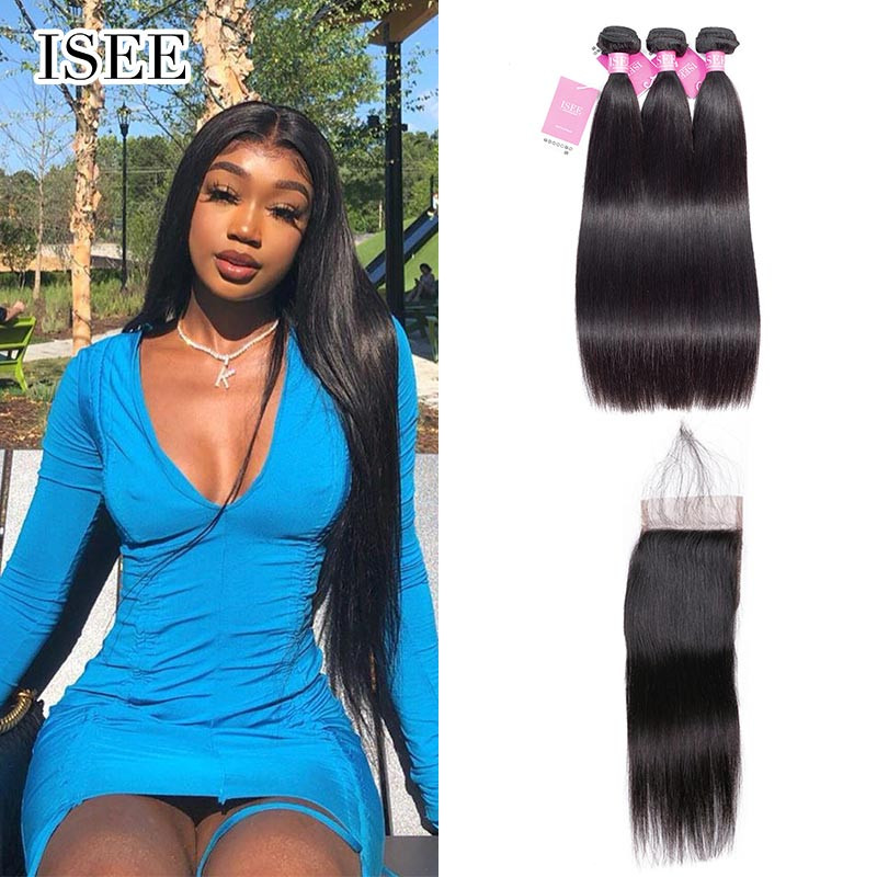 Straight Hair Bundles with Closure