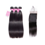 Straight Hair Bundles with Closure